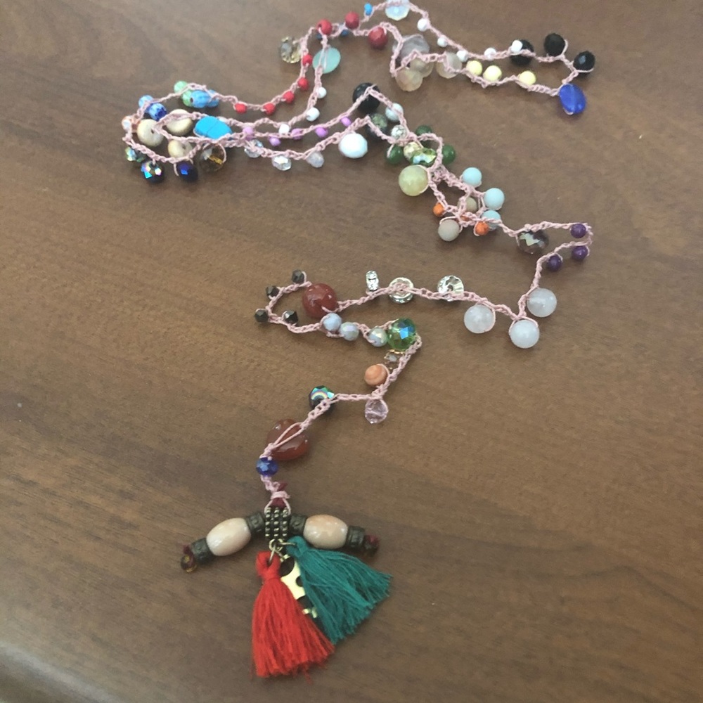 Handmade Crocheted  🧶 Beaded Necklace